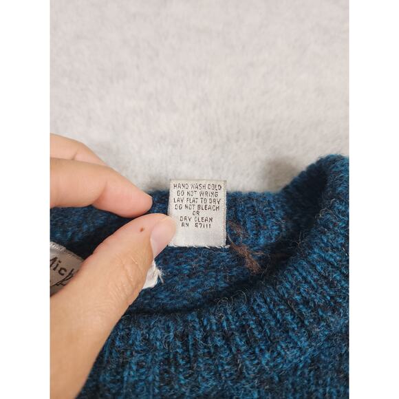 Michael Jordan x Lowell Dreyfus VTG Turquois Shetland Wool Crewneck Sweater Sz L - Picture 8 of 10